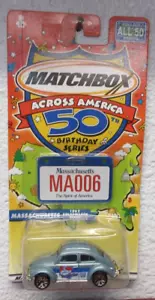 Massachusetts Matchbox Across America 50 cumpleaños 1962 Volkswagen Beetle (M) - Imagen 1 de 4