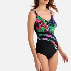 La Redoute Tummy-Toning Swimsuit Size 20 Black GFT801 - Picture 1 of 4