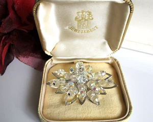 VTG Estate Stunning JEWEL CREST Unsigned Aurora Borealis Beads Brooch (00320) - Picture 1 of 22