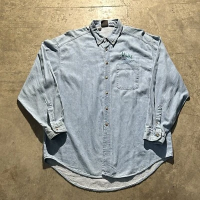 Late 90s Habitat Yosemite Embroidered Button Up Shirt Mens Size XL - Image 1 of 4