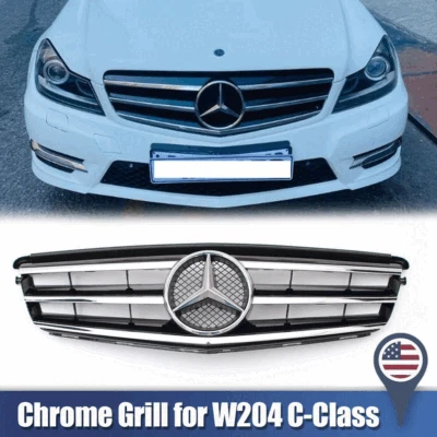 Sport Style Front Grille w/Star For Mercedes Benz 2008-2014 W204 C250 C300 C350 Foto 1 de 4
