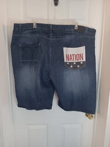Parish Nation Shorts Mens 52 Dark Denim Jeans Baggy Hip Hop Rap Street Skater - Picture 1 of 15