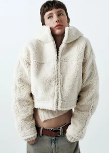 NWT ZARA DOUBLE-FACED FLEECE LINED HOODIE JACKET SIZE XS XSMALL $69.90 - Picture 1 of 14