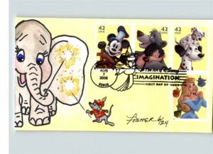 Elefante DUMBO Disney, dipinto a mano, "L'arte dell'immaginazione Disney" 4 Disney - Foto 1 di 1