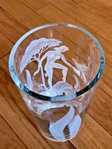 Franz Grosz ART DECO Etched Glass Vase SIGNED 9.75" Wood Nymph w Bird VINTAGE - Imagen 1 de 15