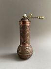 Turkish Coffee Espresso Grinder, Manual Fat Mill, Floral Embossed, H:19cm