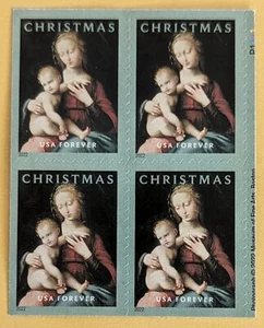 U.S.A. Christmas Virgin and Child. Block of 4v Forever stamps. 2022 - Picture 1 of 2