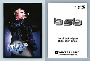 Backstreet Boys Black & Blue #1/25 Millennium 2000 Winterland Sticker