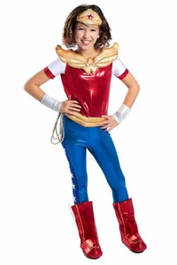DC SuperHero Girls Premium Wonder Woman™ Super Hero Kids Costume L 9/10 Girls - Picture 1 of 11