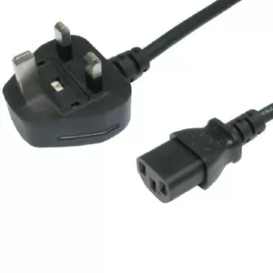 3M Metre UK Mains Power Plug to IEC C13 Kettle Lead Cable Cord for PC Monitor TV - Picture 1 of 2