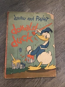 1936 Coloring BOOK Walt Disney studios DONALD DUCK Whitman Publishing - Picture 1 of 8