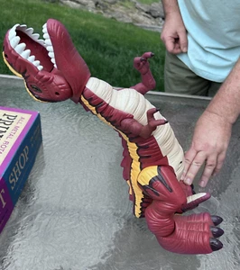 Imaginext 2005 Fisher Price de colección se extiende a 17" Mega T Rex dinosaurio rugidos ~ probado - Imagen 1 de 10