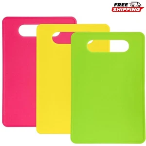 Set of 3 Plastic Cutting Boards – Non-Slip Dishwasher Safe 12x8" for Meat Fruit - Picture 1 of 7