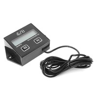 Digital Tachometer Tach/Hour Meter Gauge Engine Spark Inductive Black Motorcycle