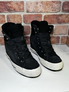 CONVERSE Chuck Taylor Platform Plus Suede Wedge Sneaker Lace Bootie Us8 UK6 Eu39 - Picture 1 of 8