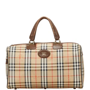 BURBERRY Nova Check shadow horse Boston bag Women 【Used】 - Picture 1 of 14