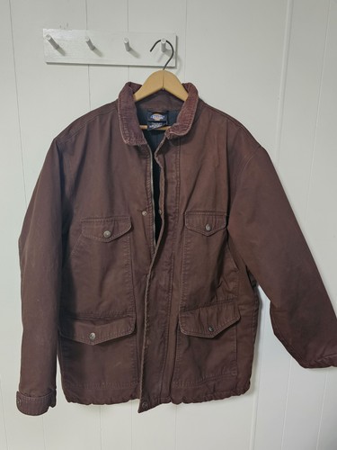 VETEMENTS COPERTA VINTAGE DICKIES STILE DETROIT FODERATA LAVORO TELA VELLUTO A COSTE COLLETTO GIACCA GRANDE