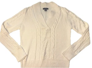 Suéter Chaps Denim Lauren Talla M Rosa Claro Mantón Cuello Cable Tejido Cuello en V - Imagen 1 de 4