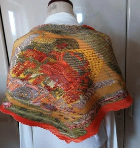 HERMES Pleated Scarf "L'ATLANTIDE" Atlantis with box Good Condition From Japan - Bild 1 von 8