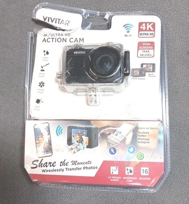Vivitar Capture Cam 4K Dual-Screen Action Camera Black (DVR922HD-BLK-WM OPEN BOX - Image 1 of 4