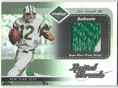 2003 Leaf Limited Joe Namath Limited Threads Prime 2 cores Jersey Patch #'d /25 - Imagem 1 de 2