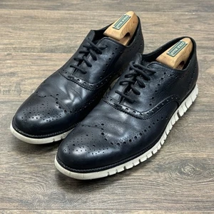 Zapatos de vestir Cole Haan ZeroGrand para hombre 13 M cuero negro punta de ala Oxford C20720 - Imagen 1 de 9