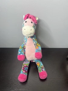 Ganz Bloomers Horse Plush Colorful Pink Blue Floral RARE Stuffed Animal - Picture 1 of 9