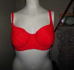 Top de bikini Wild Fable rojo con aros para damas D/DD (8-10) nuevo con etiqueta - Imagen 1 de 6