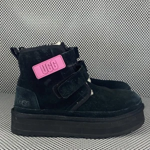 UGG Neumel Platform Boots Womens Size 5 Black Leather Winter Outdoors Casual - Picture 1 of 17