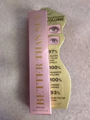 Too Faced Better Than Sex Mascara Black .27oz Full Size AUTHENTIC NIB - Image 1 of 3