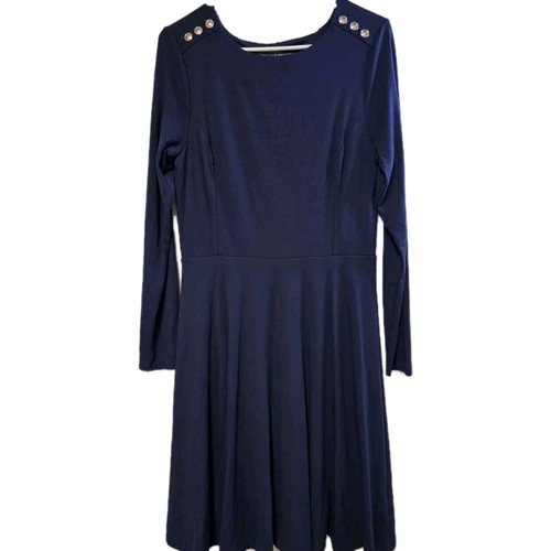 VETEMENTS Abito donna White Ho Black Market manica lunga foderato blu navy taglia 6 us intime ottimeioni