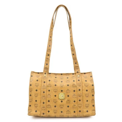 MCM Visetos PVC Bolso de Hombro Bolso de Mano Marrón Coñac Auténtico Usado Envío Gratis Foto 1 de 4