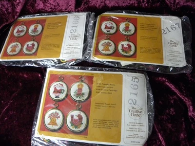 CHRISTMAS COUNTED CROSS STITCH ORNAMENTS 2165 2166 2167 The Creative Circle 1981 - Image 1 of 4