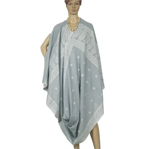 Sanskriti Vintage Light Blue Long Dupatta Stole Blend Cotton Hand-Woven Scarves - Picture 1 of 11