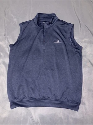 Chaleco de rendimiento Pebble Beach para hombre 1/4 cremallera azul oscuro ropa deportiva de golf XL cómodo Foto 1 de 3