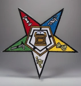 Eastern Star Mason 4" Patriotischer Bügelbild Aufnäher - Bild 1 von 2