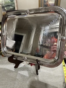 Vintage Towle Silverplate Rectangular Serving Tray Sea Shell Pattern-(111) - Picture 1 of 13