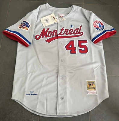 NWT 1997 MONTREAL EXPOS Pedro Martinez Mitchell & Ness Jersey 44 LG retail $300 - Image 1 of 4