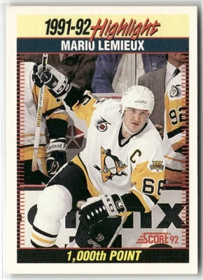 1992-93 SCORE #448 MARIO LEMIEUX PITTSBURGH PENGUINS - Image 1 of 2