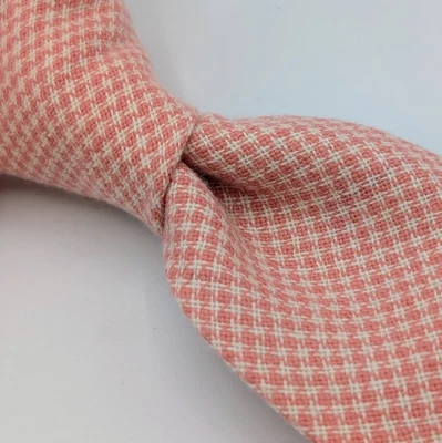 Corbata BREUER Rosa Diente de Cachorro 100% CACHEMIRA Gruesa Suave Cuello Hecha en Italia Foto 1 de 4