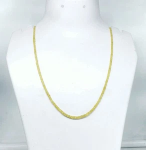 Natural Yellow Sapphire Necklace 4-5mm Faceted Beads 20” Handmade Jewelry - Picture 1 of 13