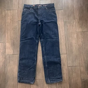 Lands End Iron Knee Flannel Lined Classic Straight Jeans size Adjustable Waist - Bild 1 von 8