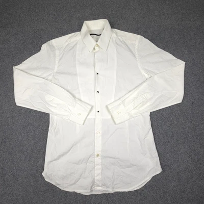 XACUS Shirt Mens MEDIUM White Long Sleeve Button Up cotton collared Size M - Image 1 of 4