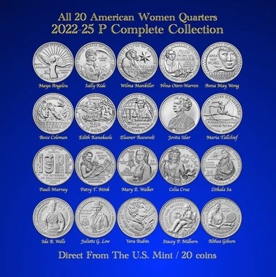 ⭐️2022-2025 P American Women Quarters 20-Coin Collection / COMPLETE SET / WOW🔥 - Image 1 of 2