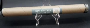 Vintage Cardboard Mailing Tube 14 1/2" L w/ Metal Screw-On Lid Label Stamp LH5 - Picture 1 of 9