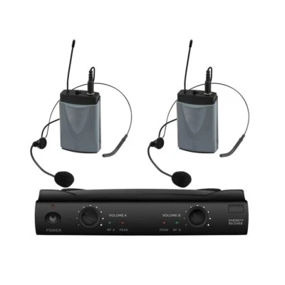 UHF Dual Wireless Cordless Microphone System for Shure UT4 Wireless Headset Kit - Image 1 of 2