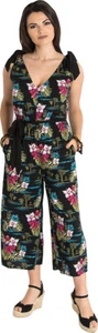 Bright Bunny NOA NOA Tropical TIKI Parrot Hibiscus JUMPSUIT Jumpsuit Rockabilly - Picture 1 of 3
