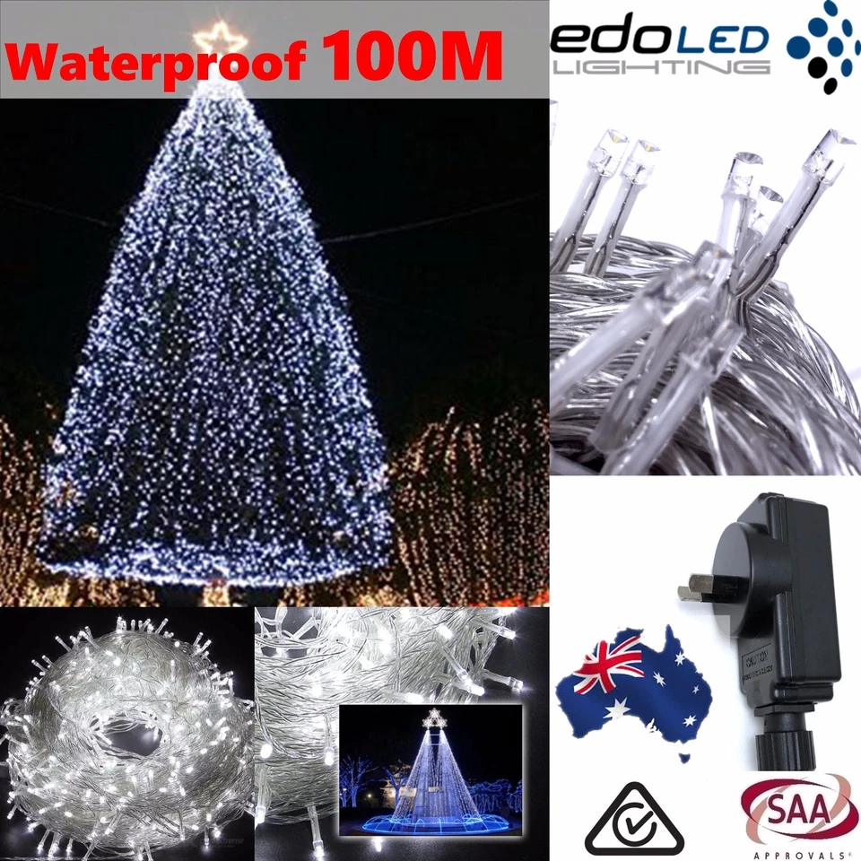 500LED 100M Cool White Fairy Christmas String Strip Lights Wedding Party Outdoor - image 1 of 4