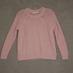Madewell Womens Pullover Sweater Pink Long Sleeve Crew Neck Open Knit XXS New - Picture 1 of 8