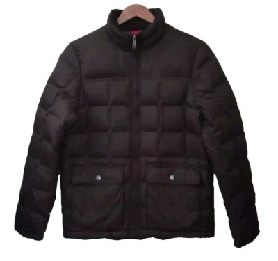 Abrigo acolchado de plumón de ganso Lands End para hombre talla S 34-36 bolsillos marrón chocolate  Foto 1 de 4